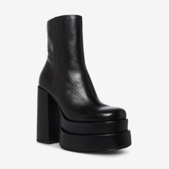 STEVE MADDEN COBRA LEATHER PLATFORM ANKLE BOOT - Picture 3 of 14